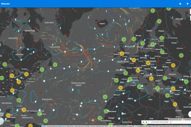 Screenshot kalisio Weacast pour l'irsn et son serveur météo
